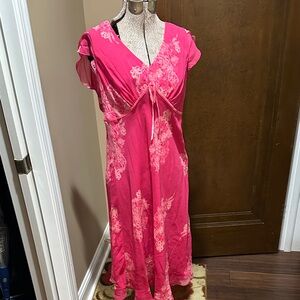 Ann Taylor Hot Pink Floral Maxi Dress